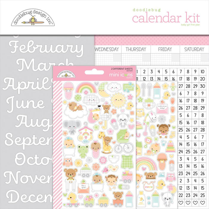 Doodlebug | First Year Calendar Kit | Baby Girl