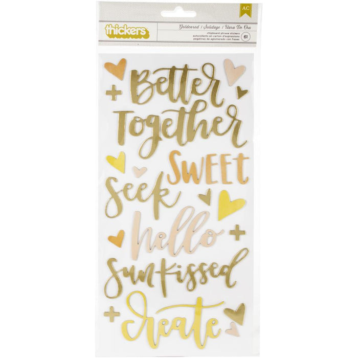 American Crafts | One Canoe Two Goldenrod Thickers Stickers 5.5"X11" 61/Pkg | Phrases