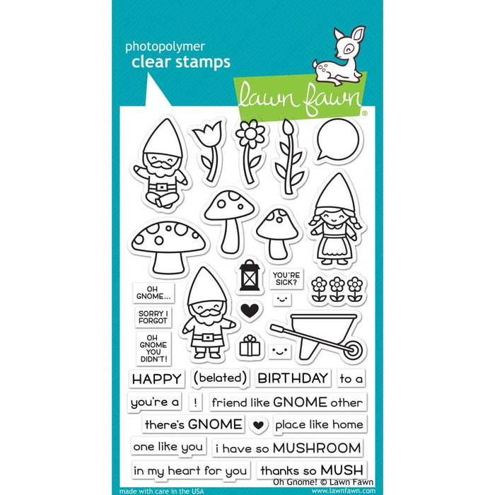 Lawn Fawn | Clear Stamps 4"X6" | Oh Gnome!
