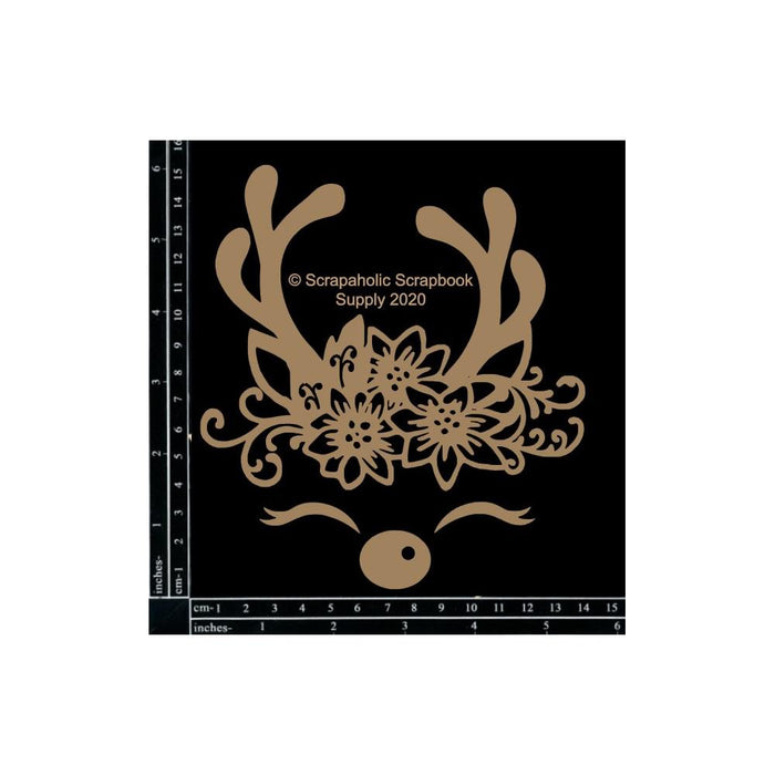 Scrapaholics Laser Cut Chipboard 1.8mm Thick | Reindeer Face