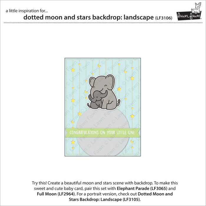 Lawn Fawn | Lawn Cuts | Dotted Moon and Stars Backdrop: Portrait Die