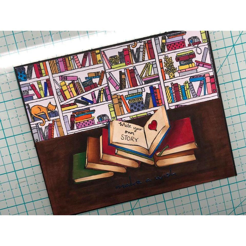 Library  | 6x6 Background Stamp