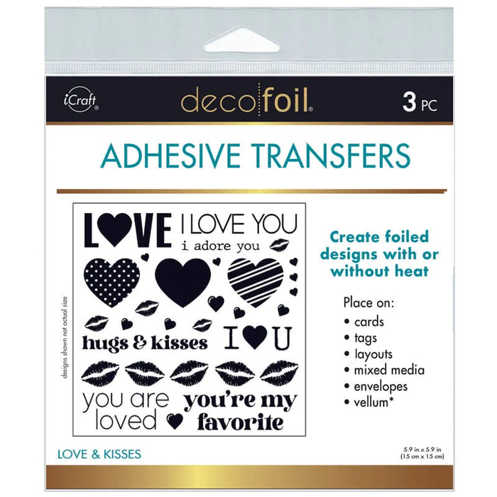 Deco Foil Adhesive Transfer Designs - Love & Kisses