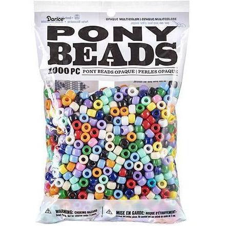 Pony Beads - Plastic Opaque Colors - 9mm - 1000 Piees