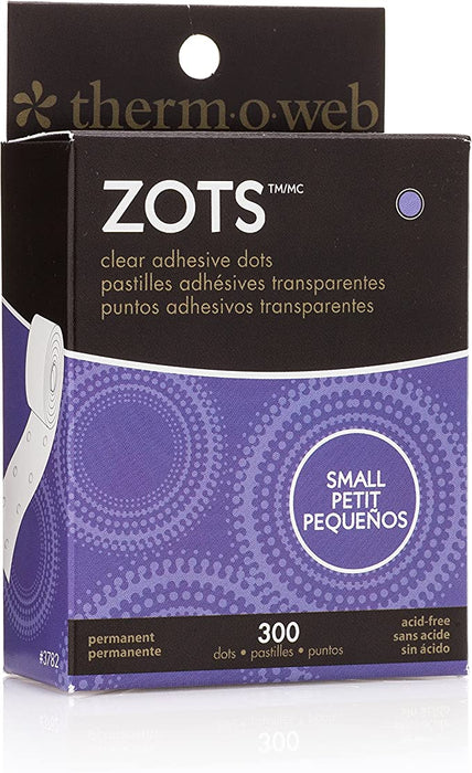 Thermoweb Zots Clear Adhesive Dots, Small, 3/16" Diameter x 1/64" Think, 300 Count